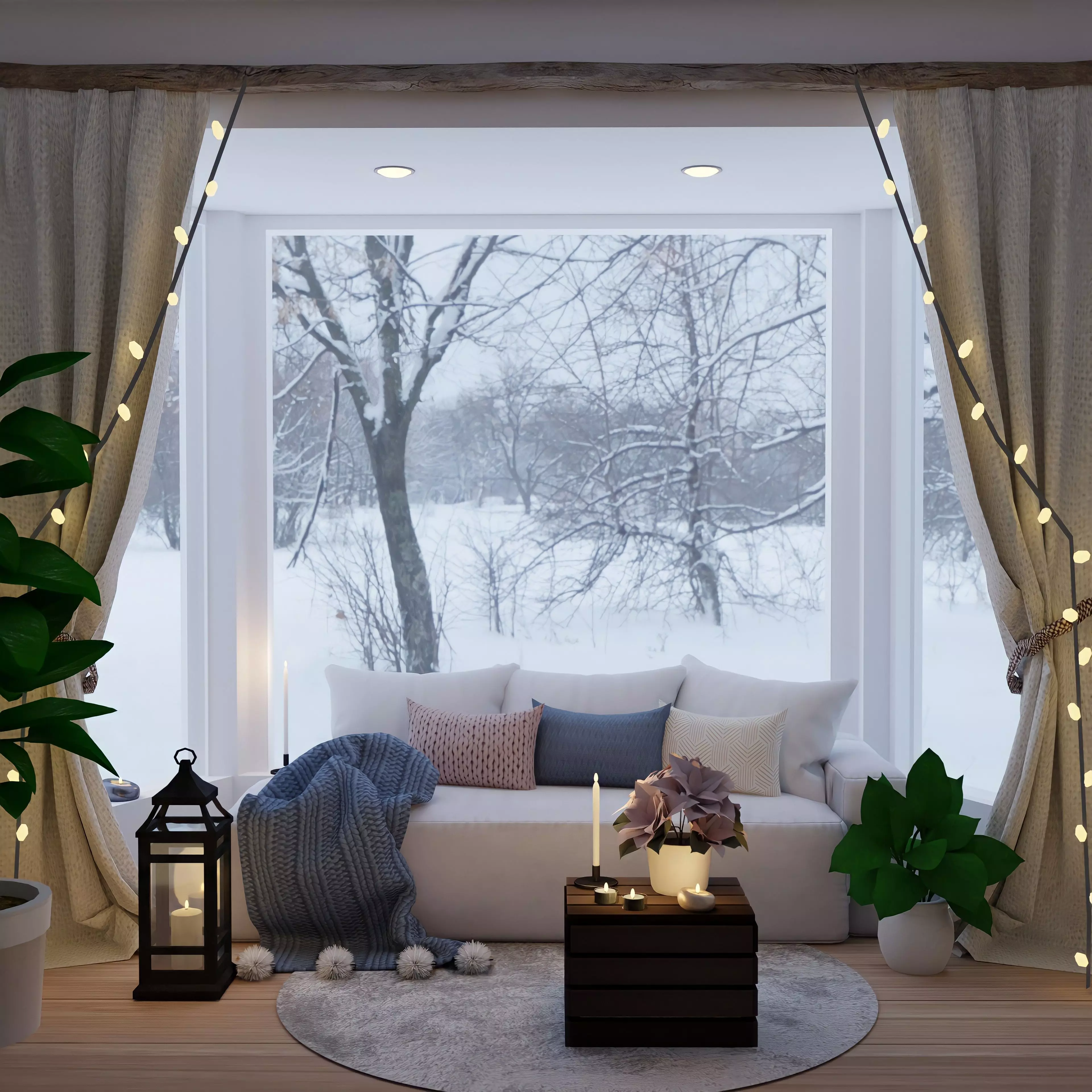 Reading Nook 1 Blender Scene - DAY Free 3D model
