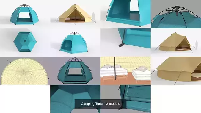  Camping Tents 3D Model Collection