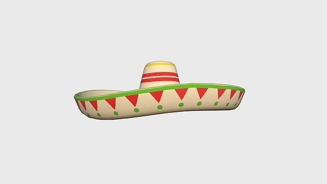 Mexican Hat 02 Sombrero - Character Design Fashion Low-poly 3D model