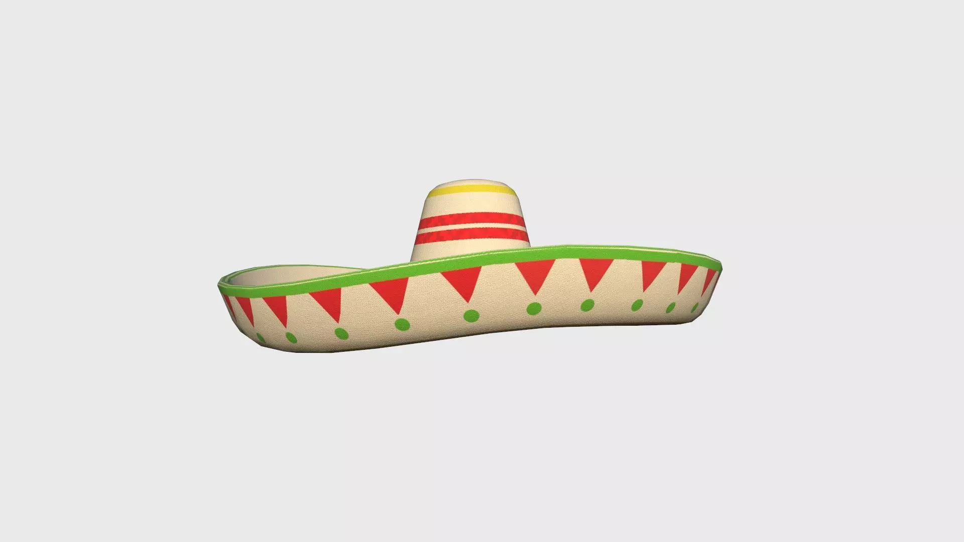 Mexican Hat 02 Sombrero - Character Design Fashion Low-poly 3D model