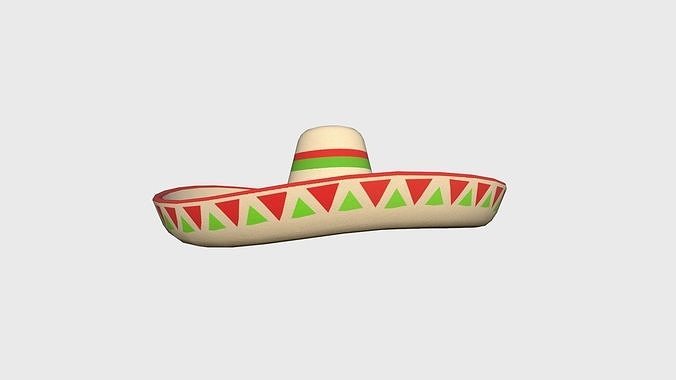 Mexican Hat 03 Sombrero - Character Design Fashion Low-poly 3D model