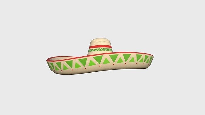 Mexican Hat 04 Sombrero - Character Design Fashion Low-poly 3D model