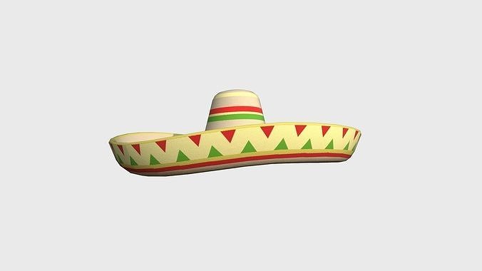 Mexican Hat 06 Sombrero - Character Design Fashion Low-poly 3D model