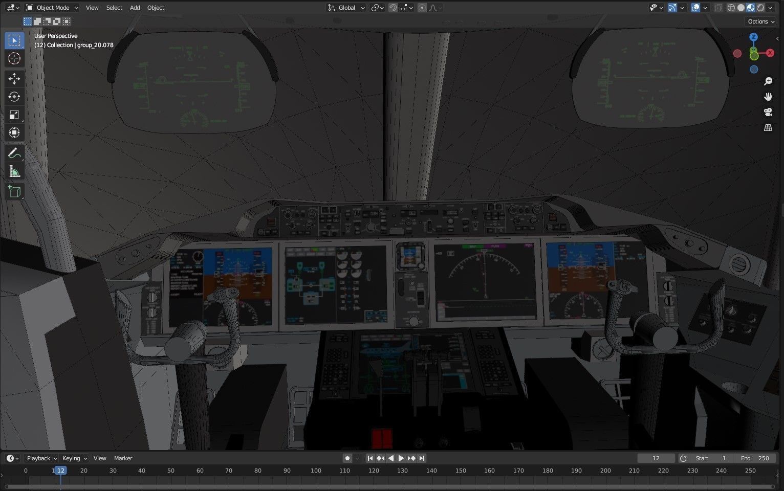 Base model for Boeing 787 Dreamliner cockpit Free 3D model_2