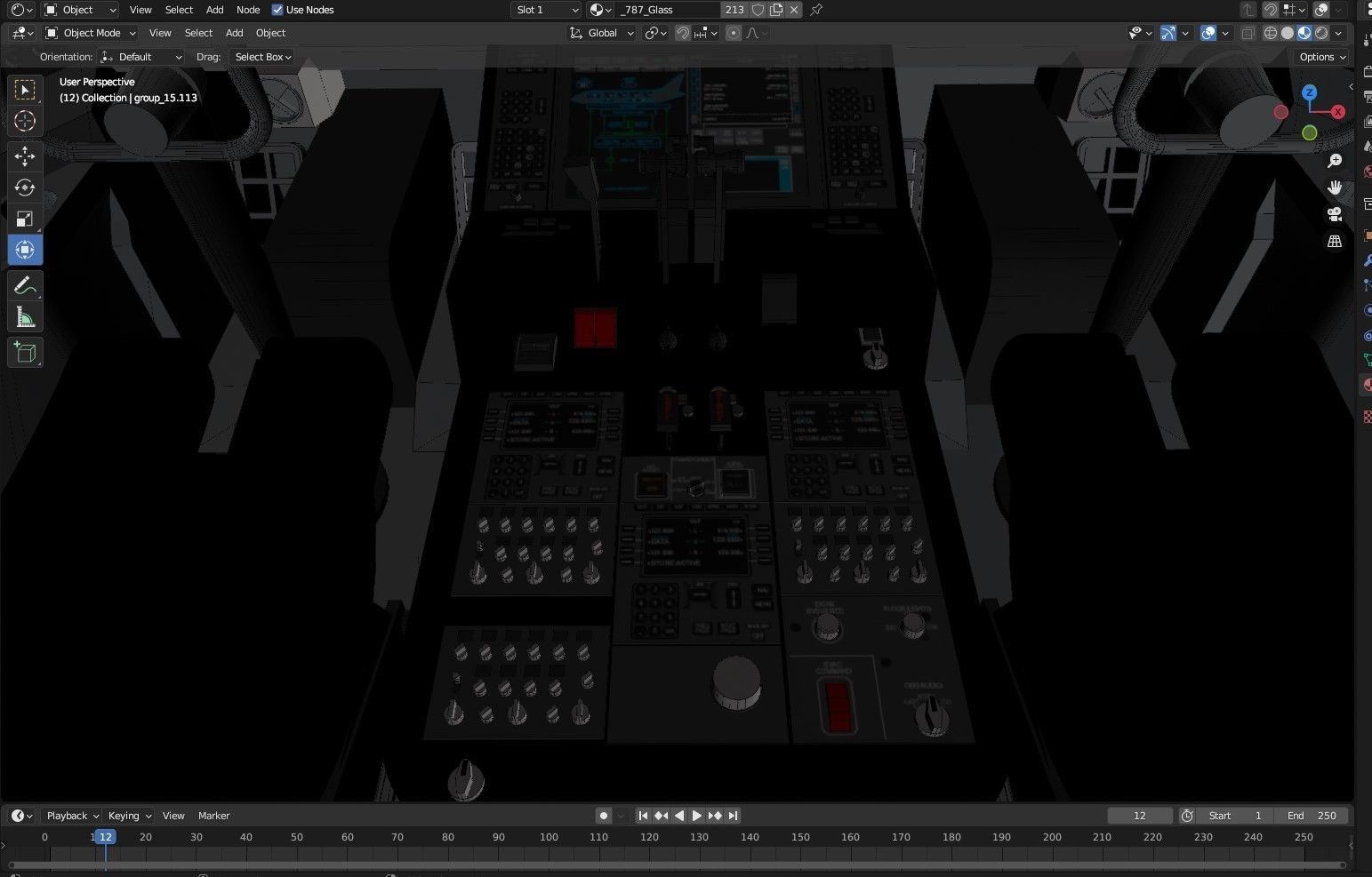 Base model for Boeing 787 Dreamliner cockpit Free 3D model_1