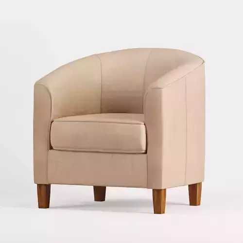 Armchair leather chair with wooden legs