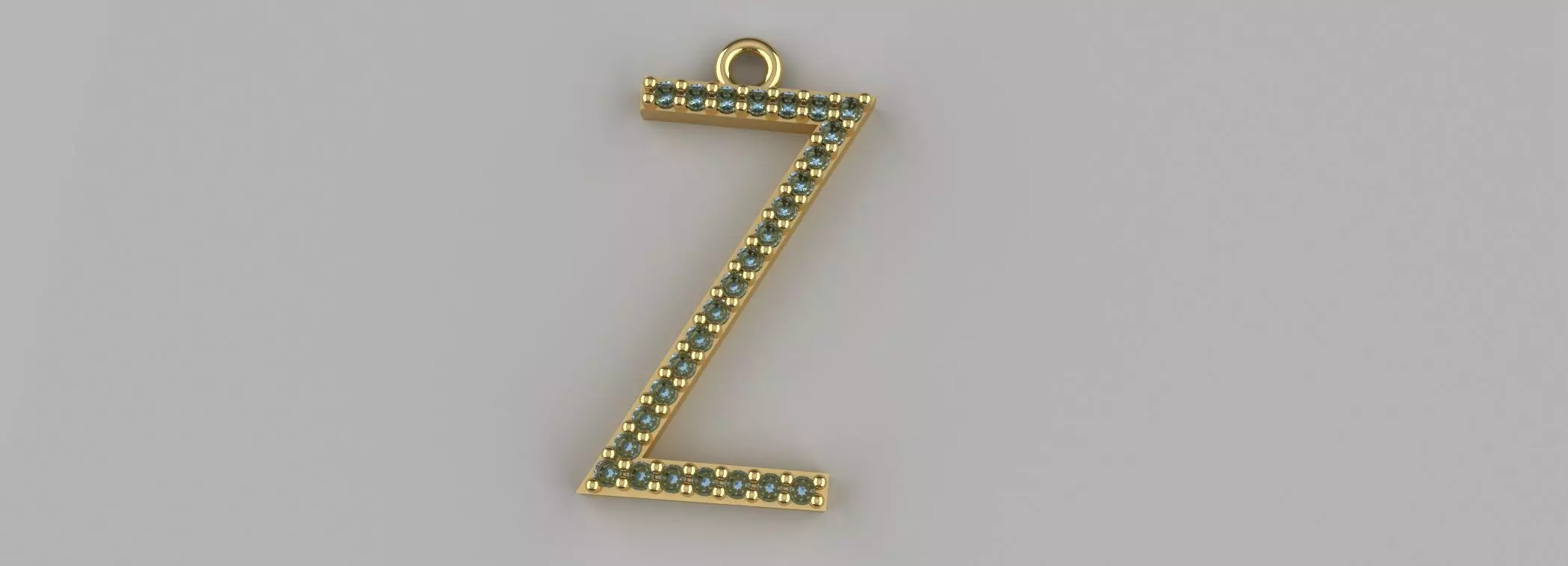 Diamond Z Pendant Gold Silver Platinum Luxury Jewelry 3D print model