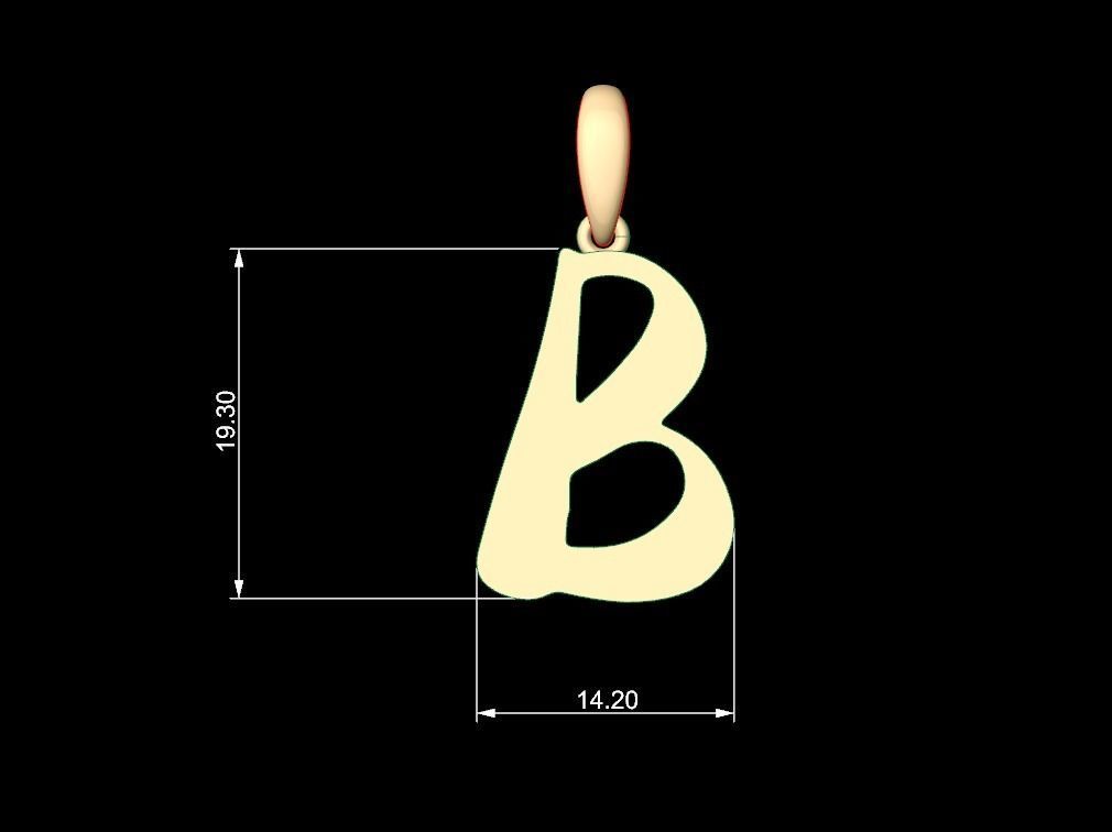 Initial Letters Pendant The Historich B 3D print model_4
