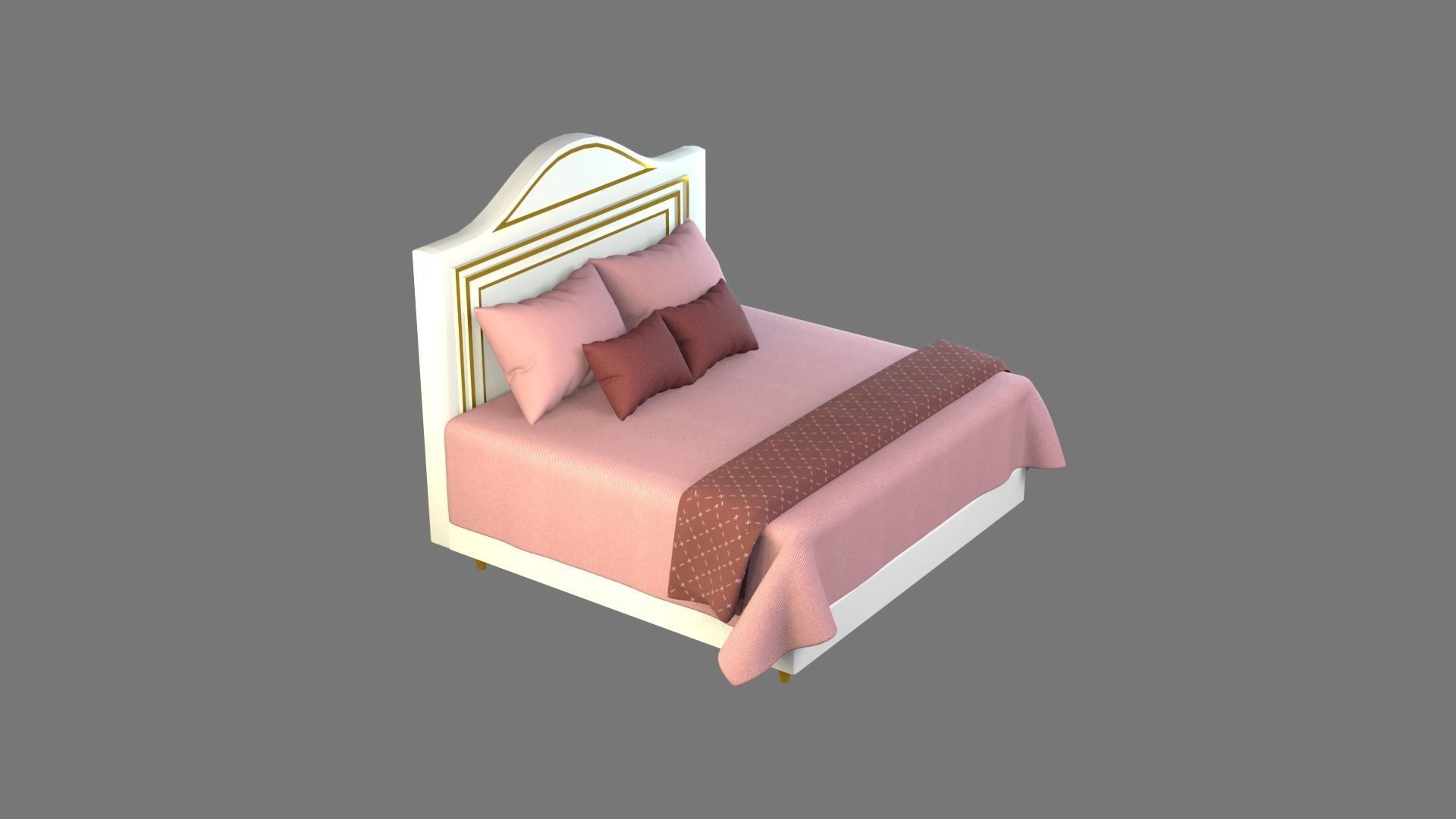 Bed 3 Model 3D model_12