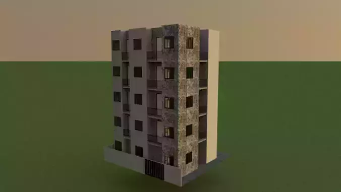 Beautiful Four Floor building with textures Code-103