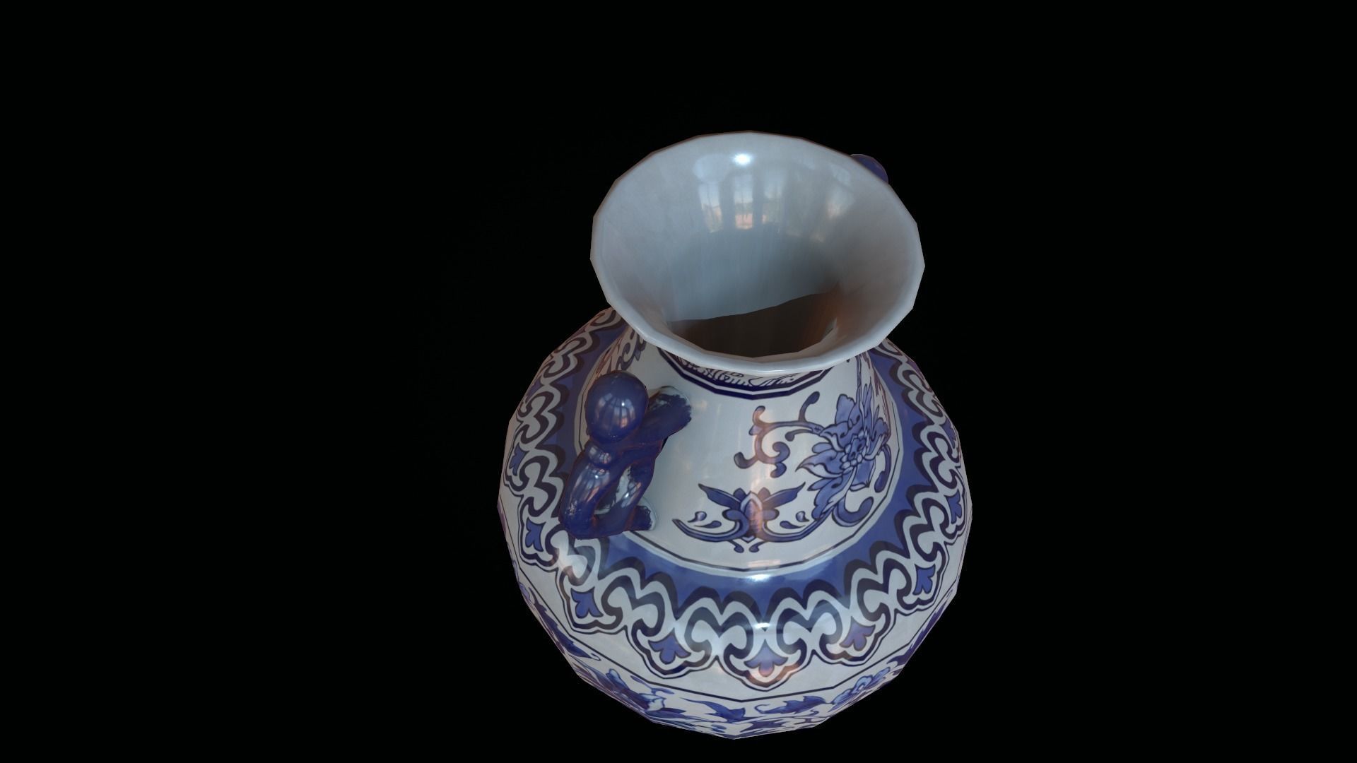 Chinese vase Low-poly 3D model_6