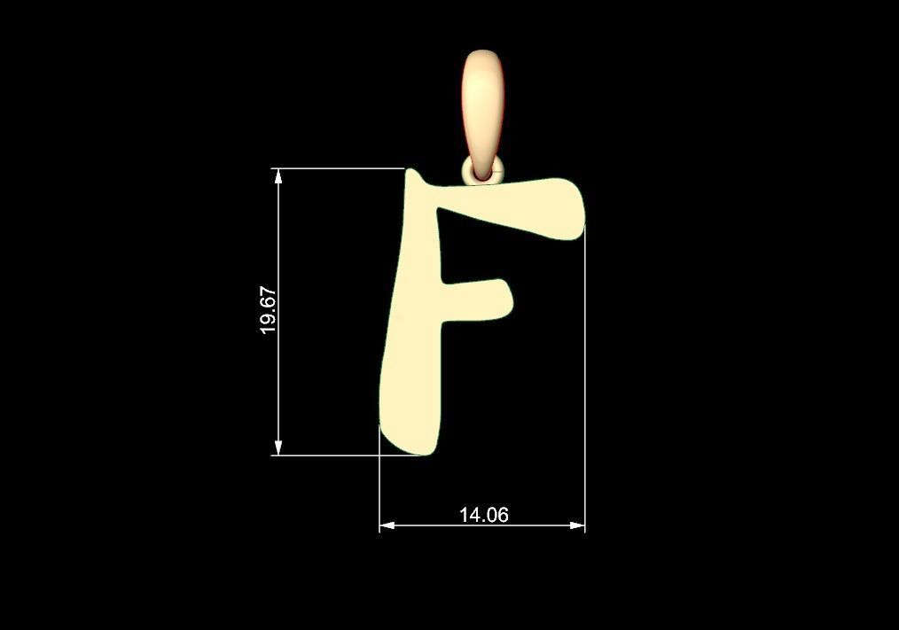 Initial Letters Pendant The Historich F 3D print model_4