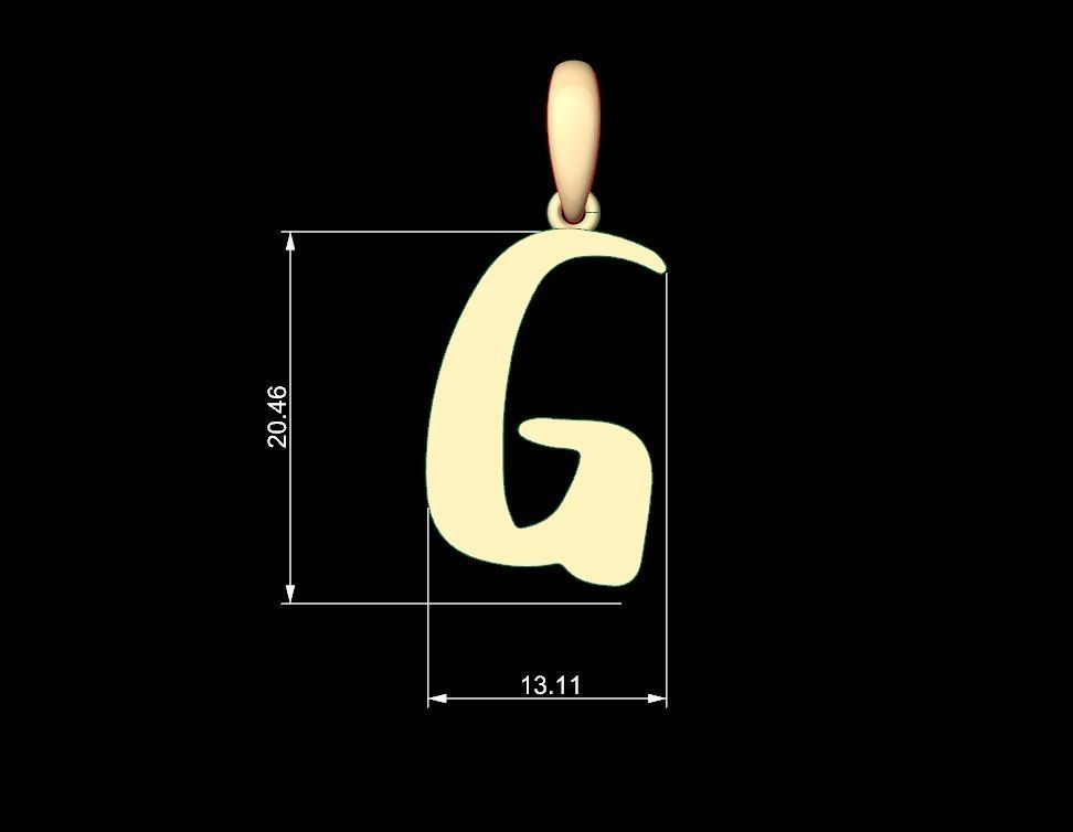 Initial Letters Pendant The Historich G 3D print model_4