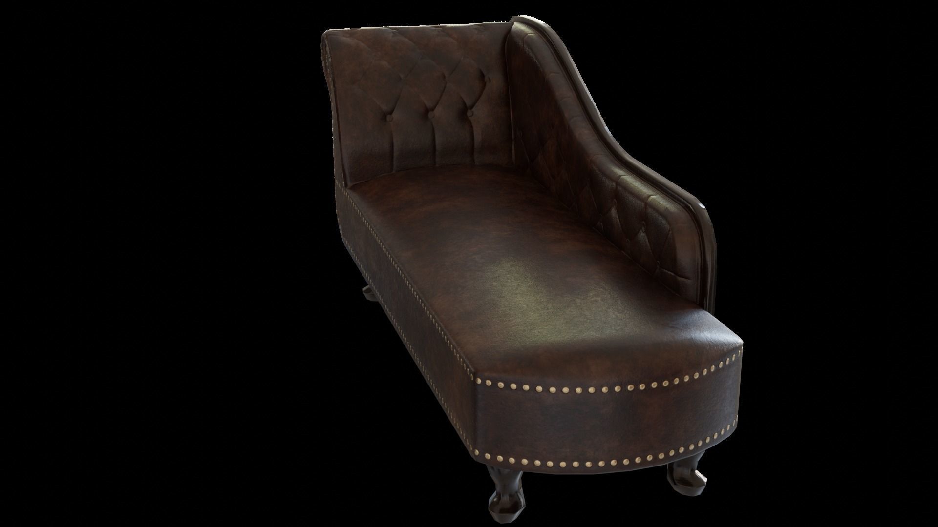 Chaise lounge Low-poly 3D model_15