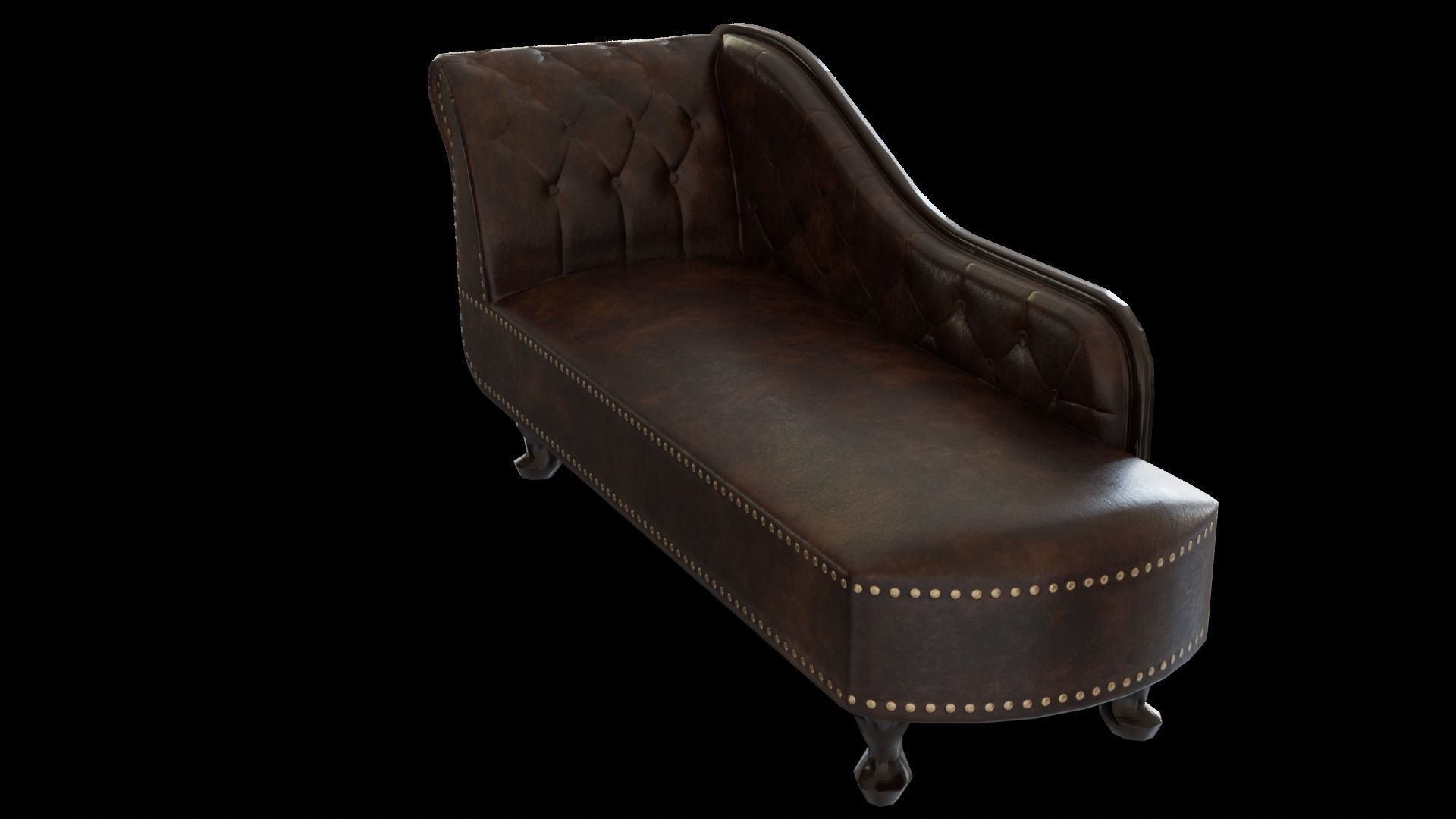 Chaise lounge Low-poly 3D model_3