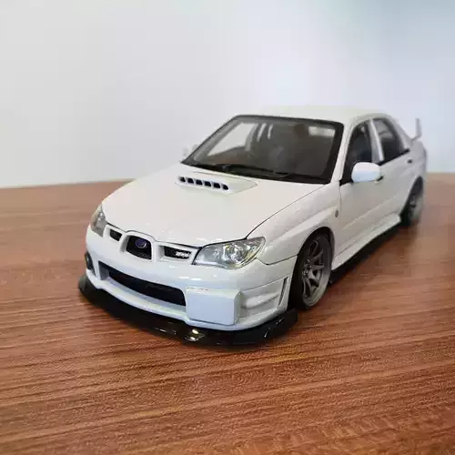 Autoart Subaru Impreza Hawkeye Body Kit and work xd9 rim 3D print model