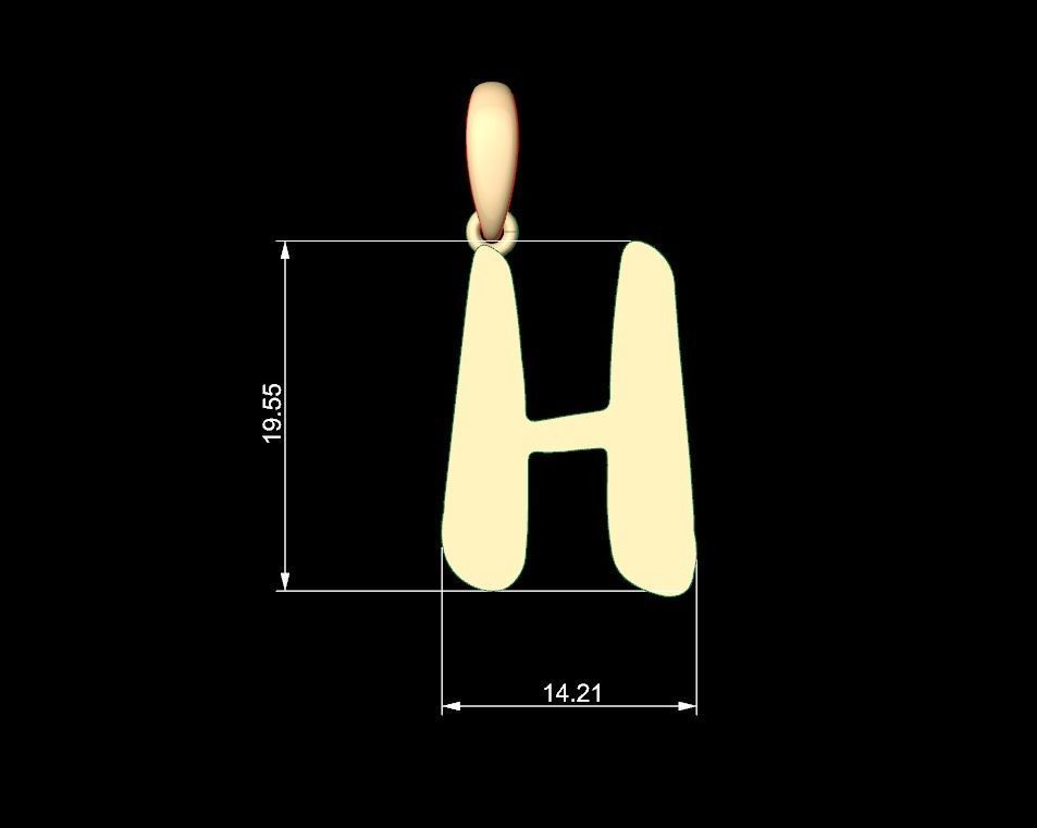 Initial Letters Pendant The Historich H 3D print model_4