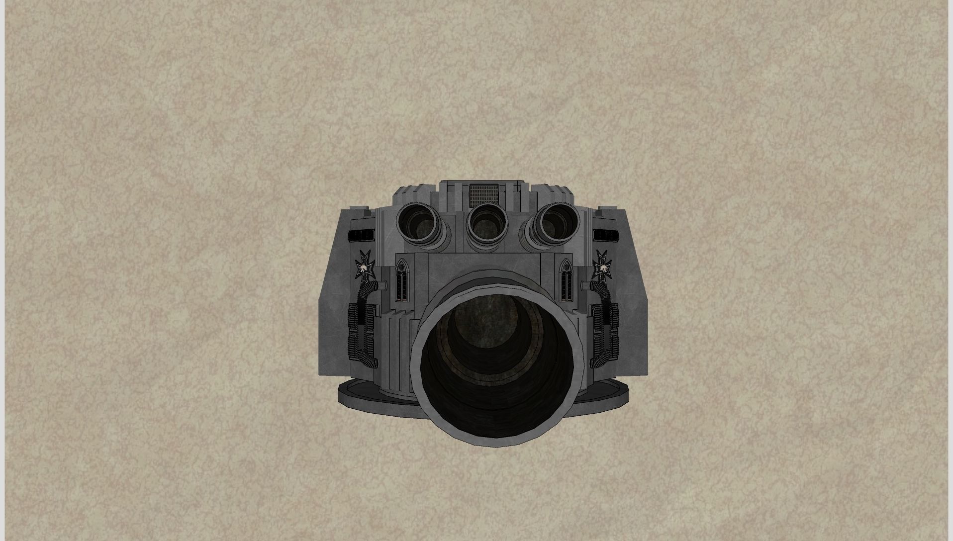 Spaceship Bombardment Cannon Turet 3D model_11