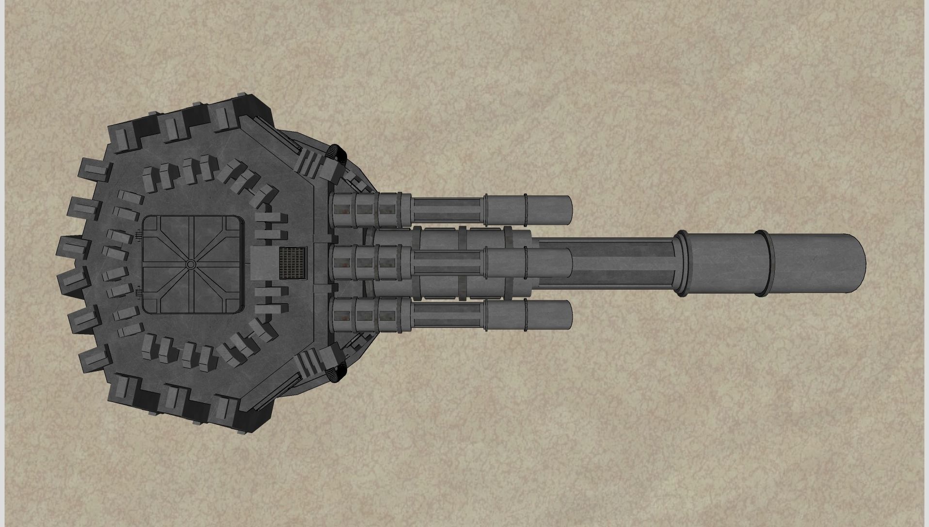 Spaceship Bombardment Cannon Turet 3D model_10