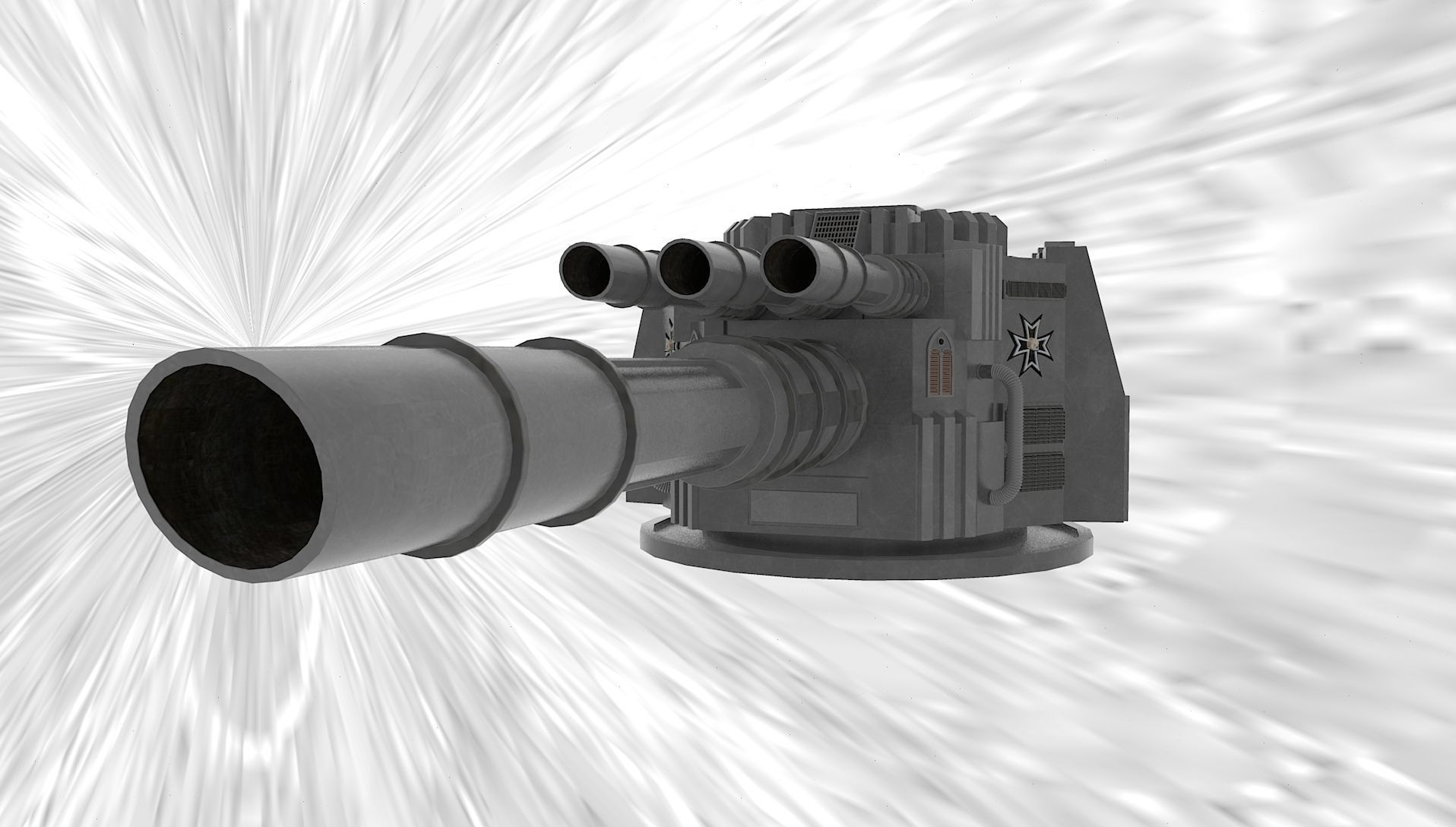 Spaceship Bombardment Cannon Turet 3D model_1