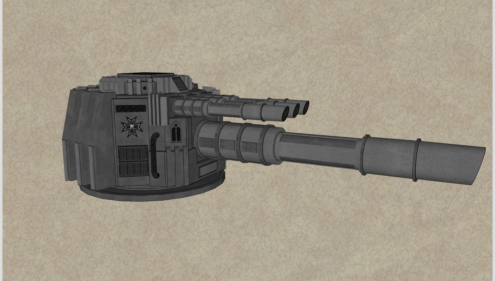 Spaceship Bombardment Cannon Turet 3D model_7