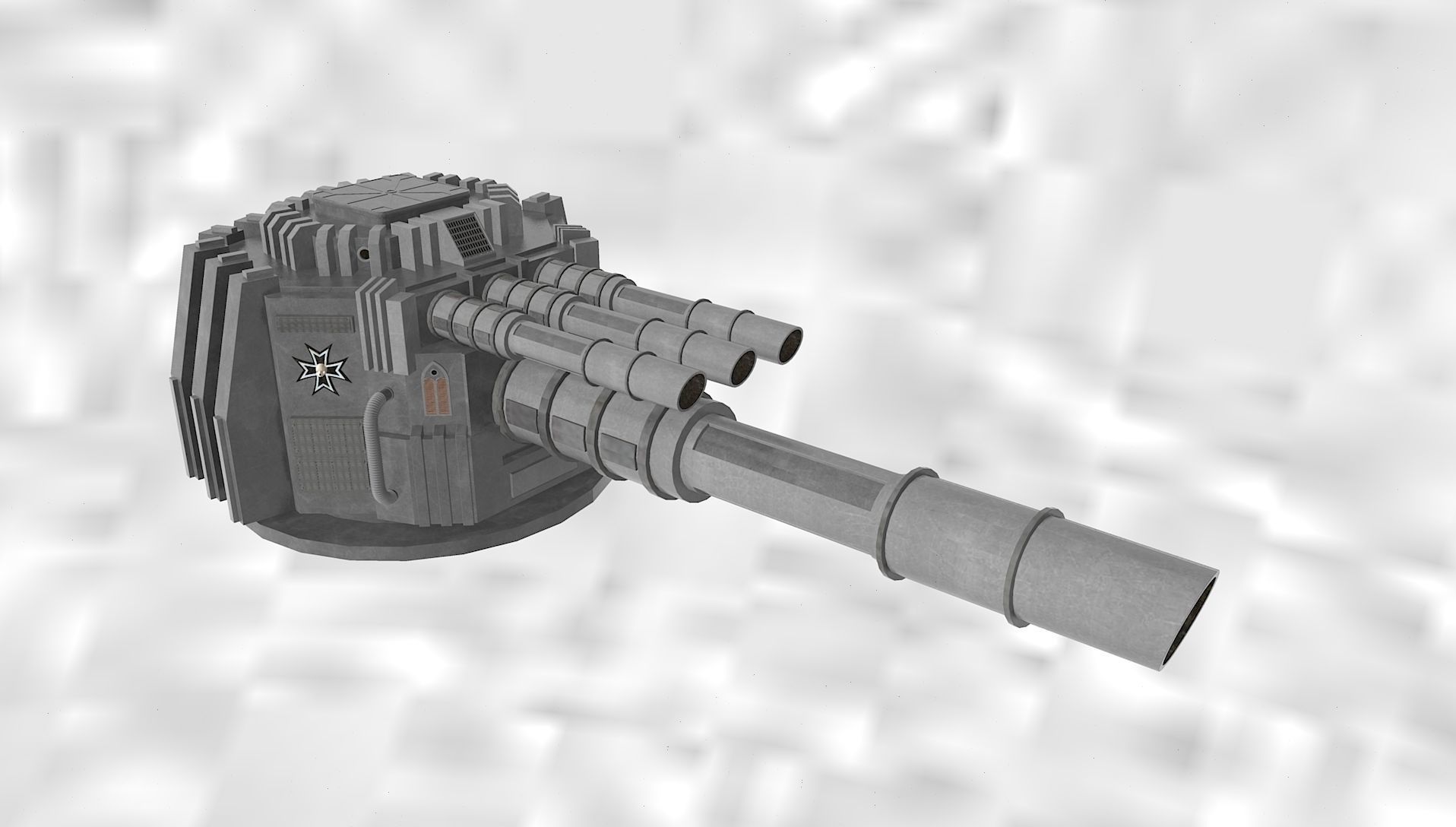 Spaceship Bombardment Cannon Turet 3D model_4