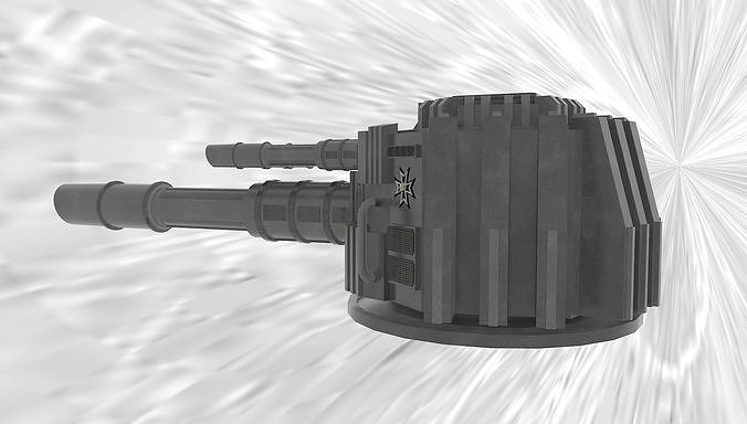 Spaceship Bombardment Cannon Turet 3D model