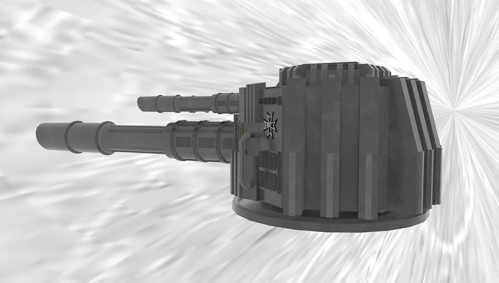 Spaceship Bombardment Cannon Turet 3D model_0