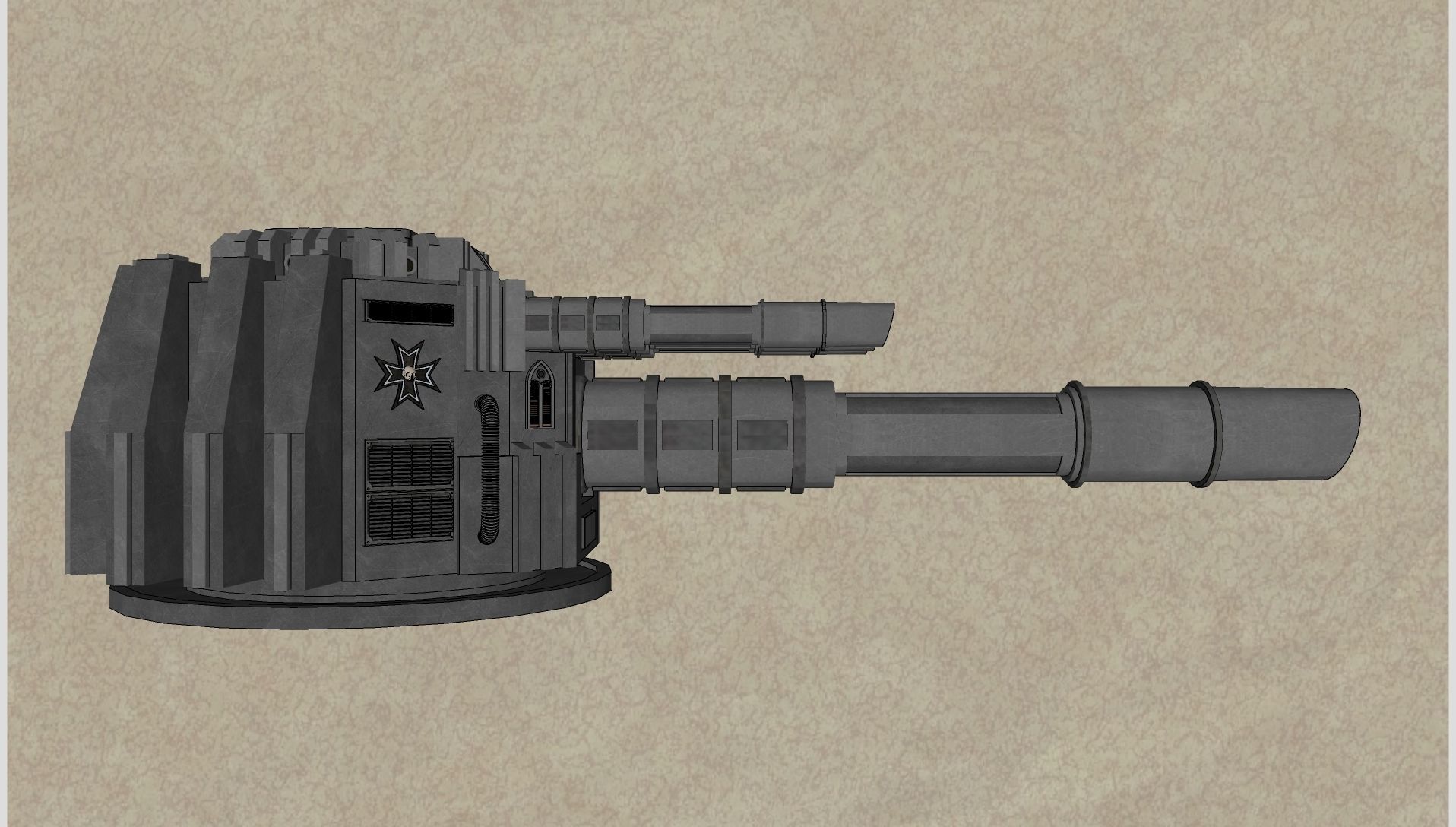 Spaceship Bombardment Cannon Turet 3D model_12