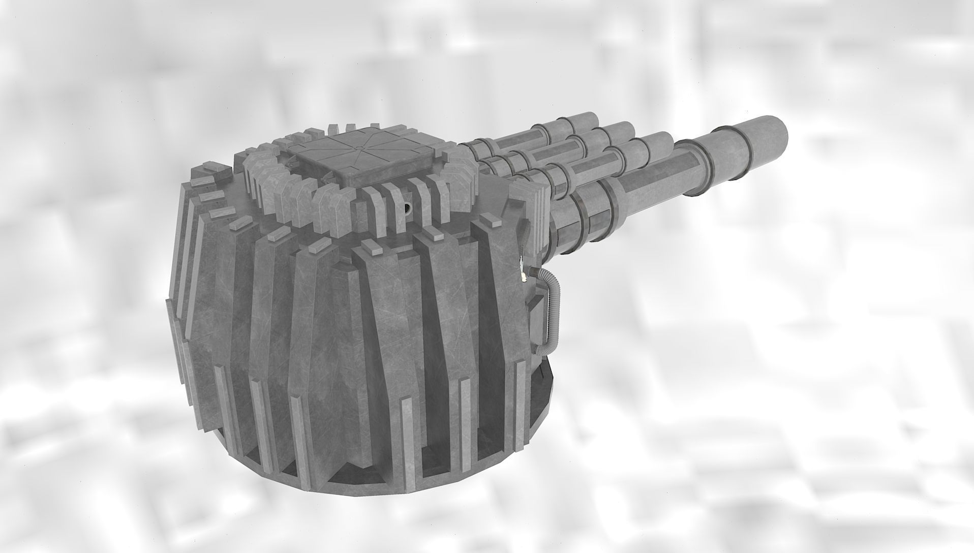 Spaceship Bombardment Cannon Turet 3D model_3