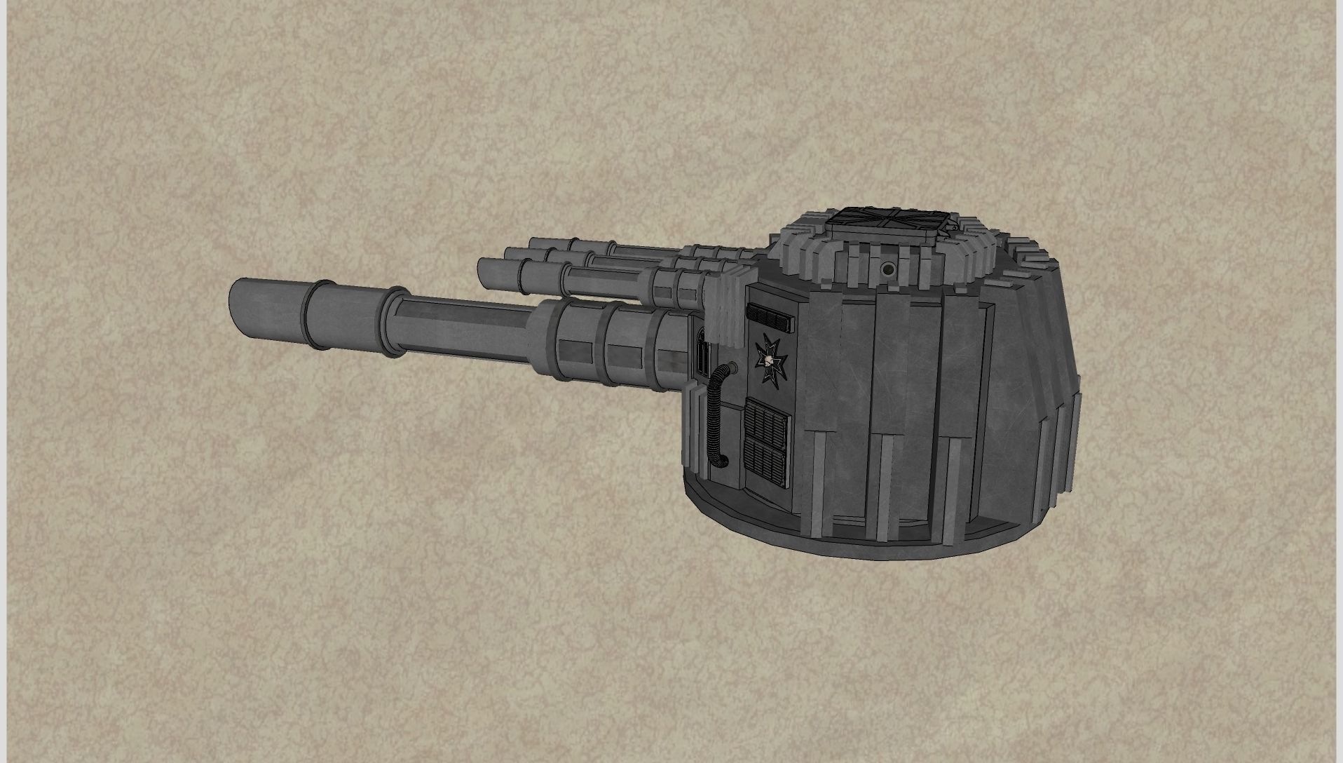 Spaceship Bombardment Cannon Turet 3D model_6