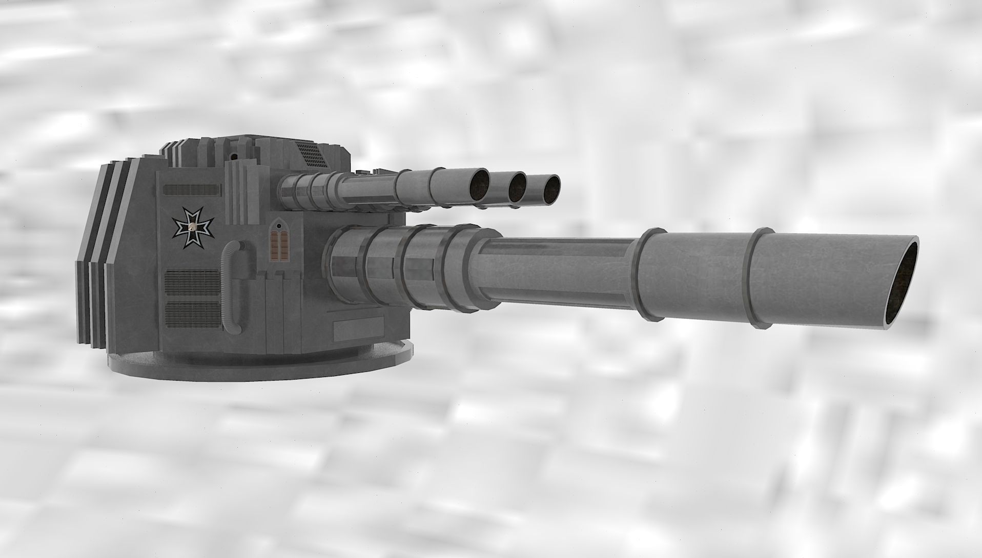 Spaceship Bombardment Cannon Turet 3D model_2