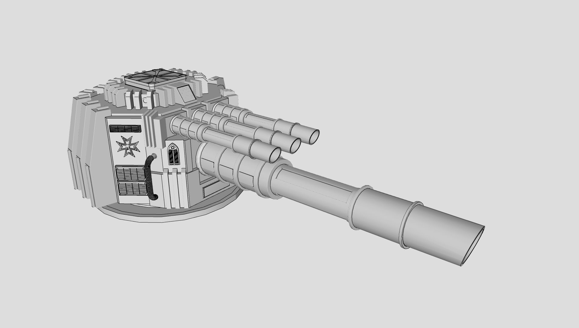 Spaceship Bombardment Cannon Turet 3D model_13