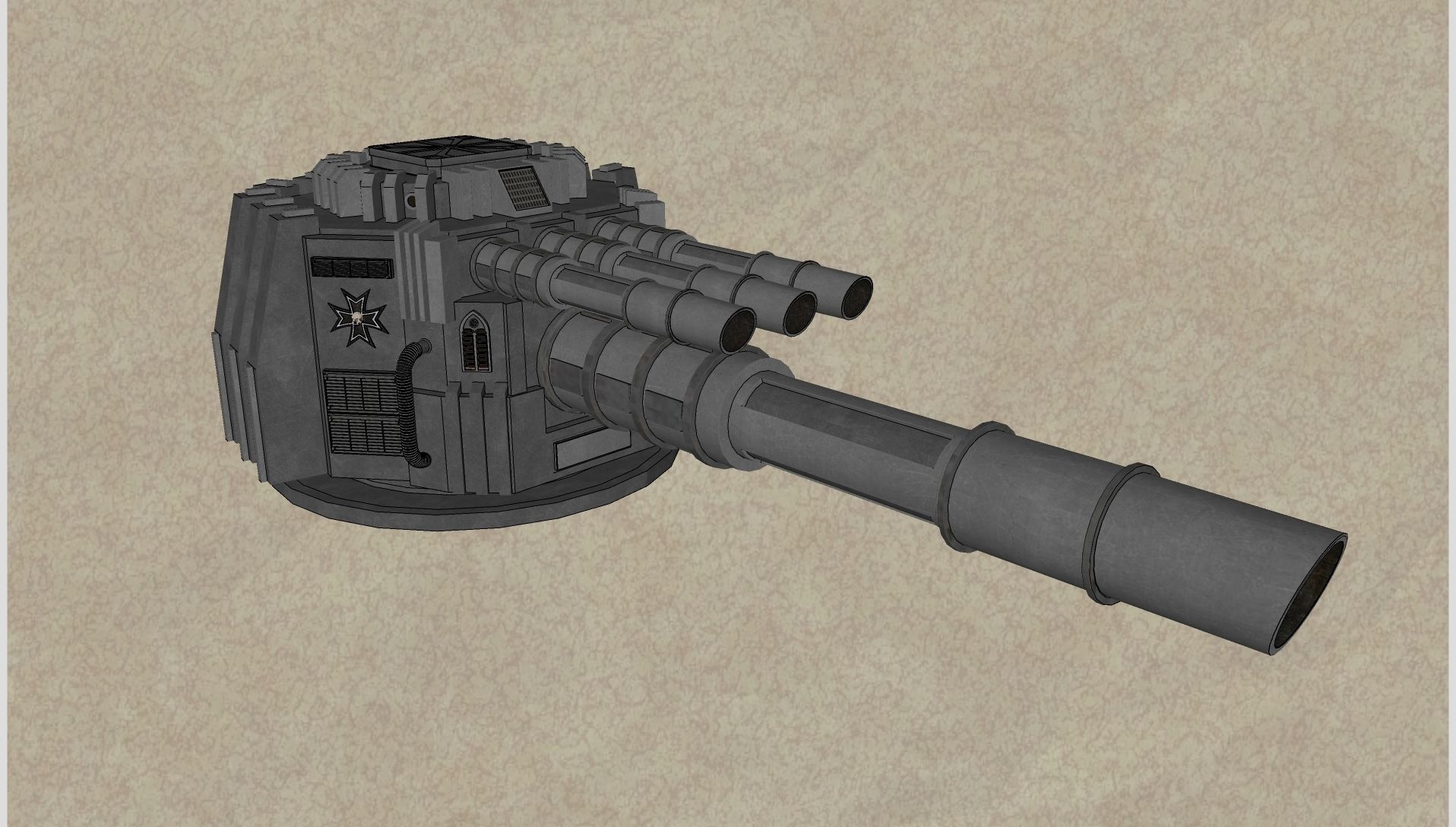 Spaceship Bombardment Cannon Turet 3D model_8