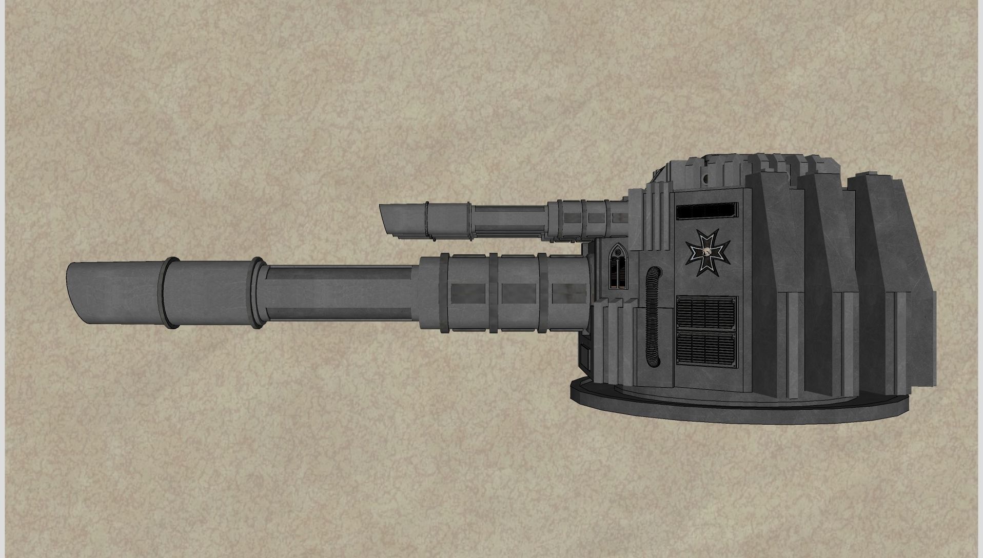 Spaceship Bombardment Cannon Turet 3D model_5