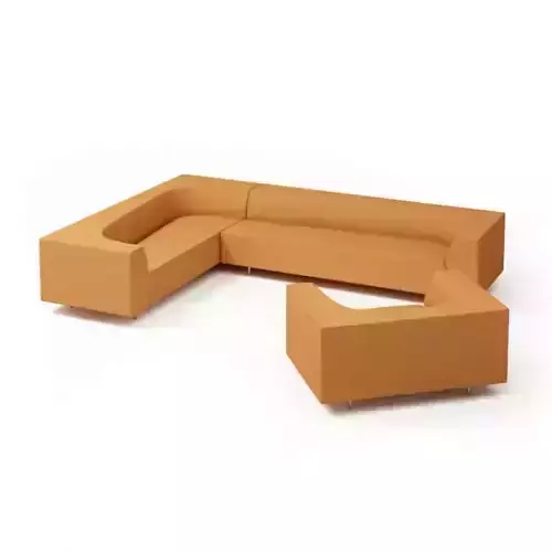 Furniture   Orange Modern Sectional Couch And Lounge Chair