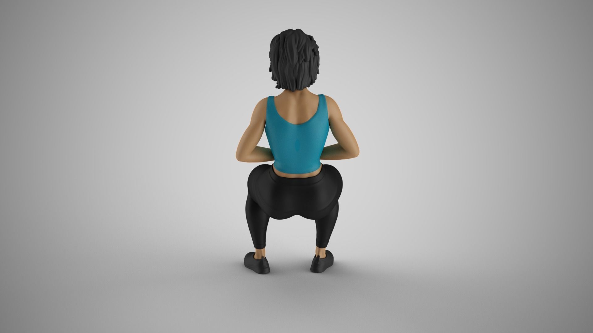 Girl Watching Carefully 3D print model_6