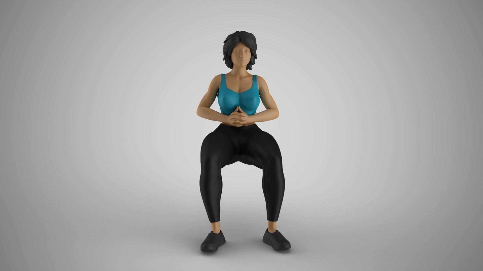 Girl Watching Carefully 3D print model_10