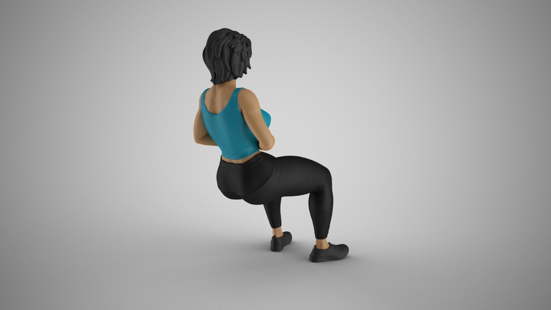 Girl Watching Carefully 3D print model_5