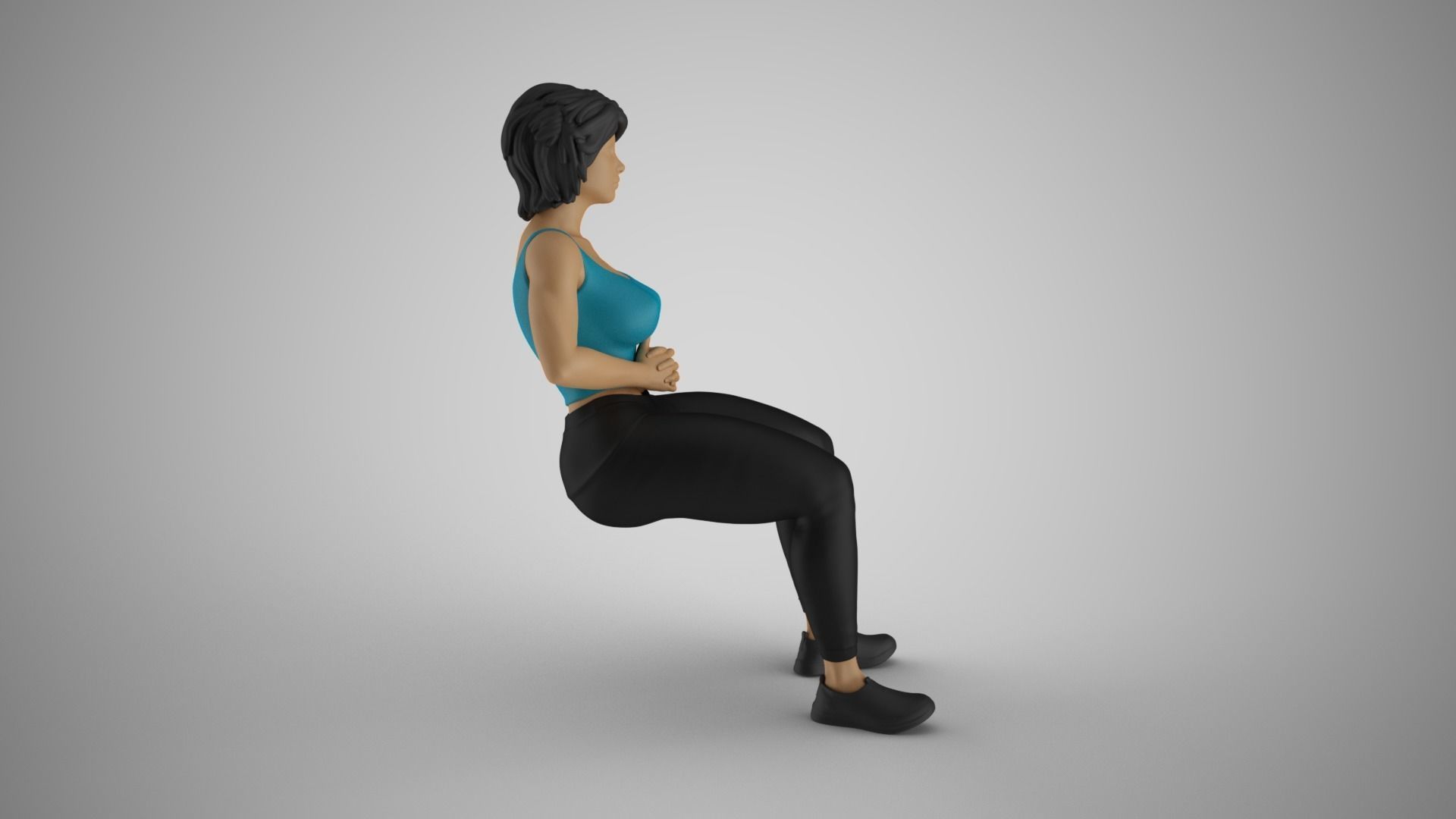 Girl Watching Carefully 3D print model_4