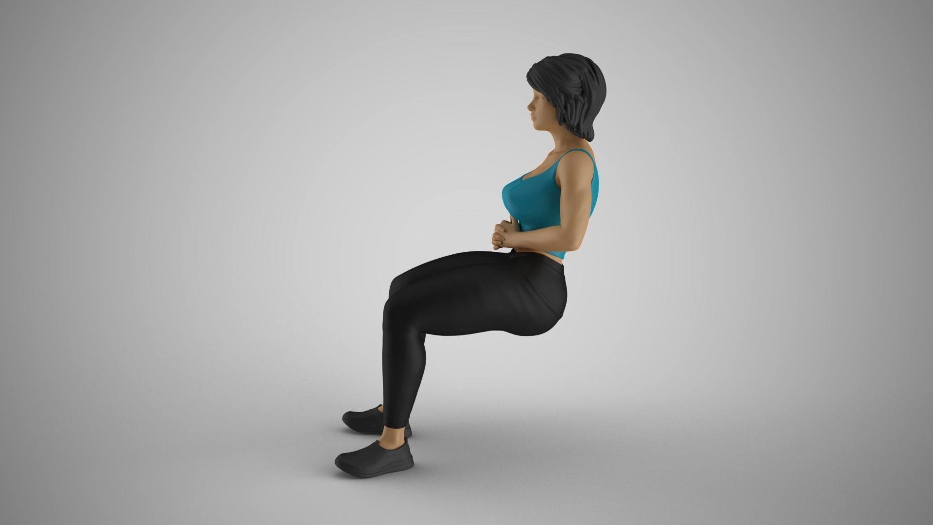 Girl Watching Carefully 3D print model_8