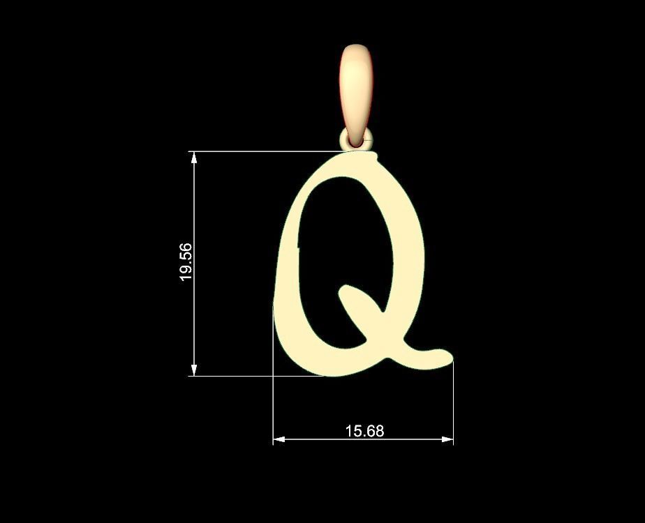 Initial Letters Pendant The Historich Q 3D print model_4