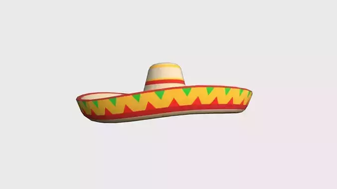 Mexican Hat 08 Sombrero - Character Design Fashion Low-poly 3D model