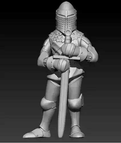 Female Mercenary knight  Free 3D print model