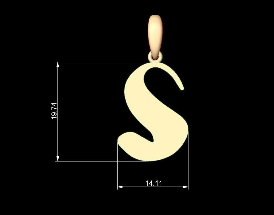 Initial Letters Pendant The Historich S 3D print model_4