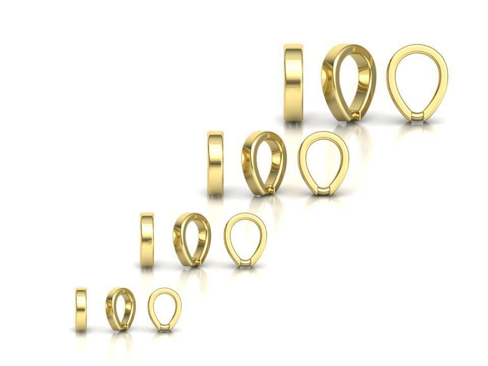 DIAMOND BAILS PACKAGE 4 different size for Pendants Necklaces 3D print model_30