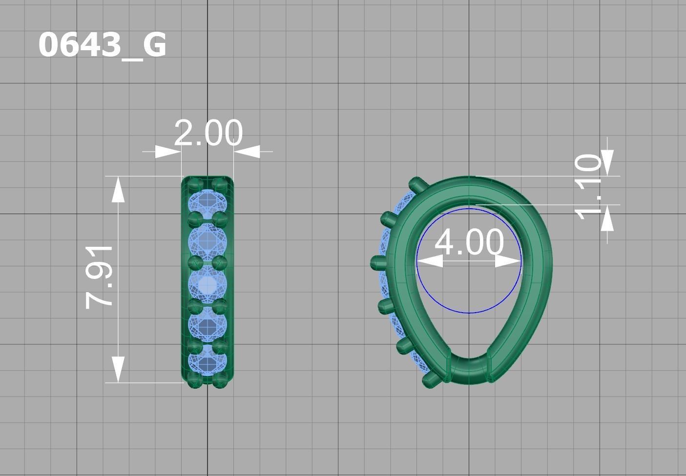 DIAMOND BAILS PACKAGE 4 different size for Pendants Necklaces 3D print model_24