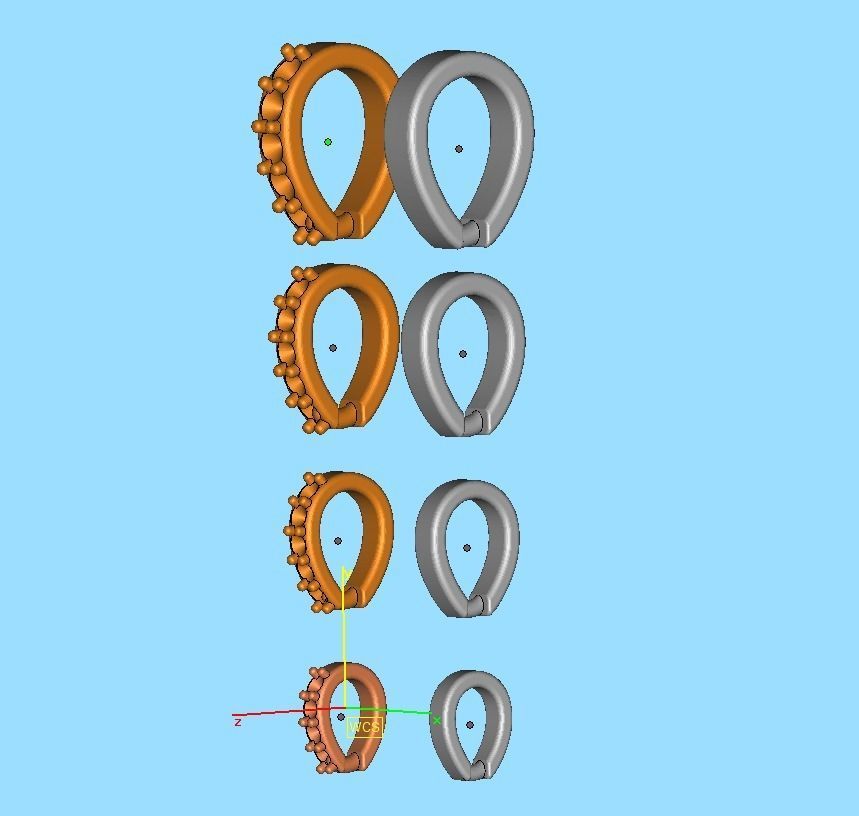 DIAMOND BAILS PACKAGE 4 different size for Pendants Necklaces 3D print model_21