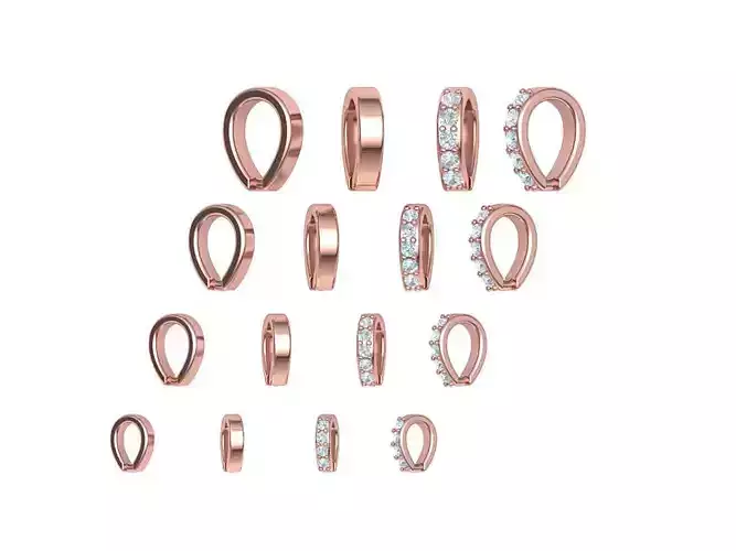 DIAMOND BAILS PACKAGE 4 different size for Pendants Necklaces