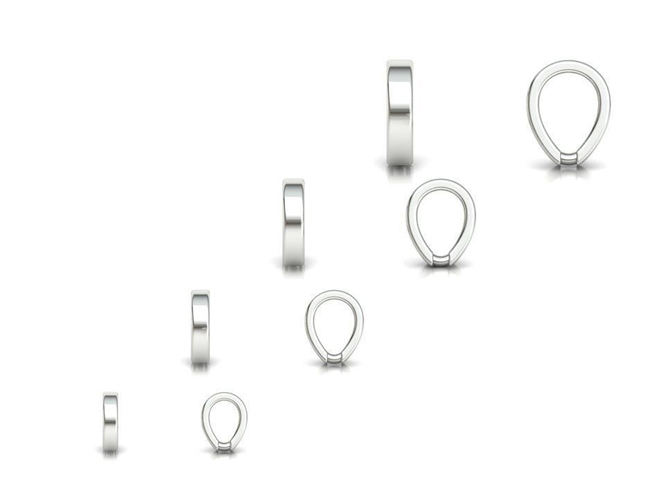 DIAMOND BAILS PACKAGE 4 different size for Pendants Necklaces 3D print model_14